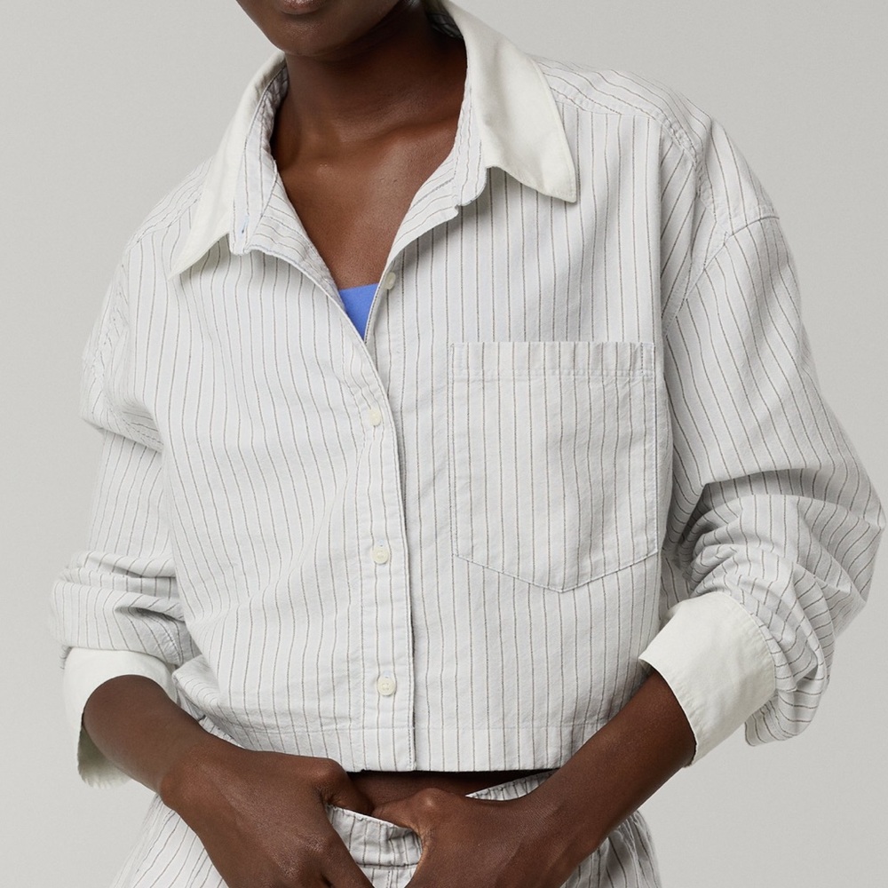 Aerie Cropped Button Up Shirt